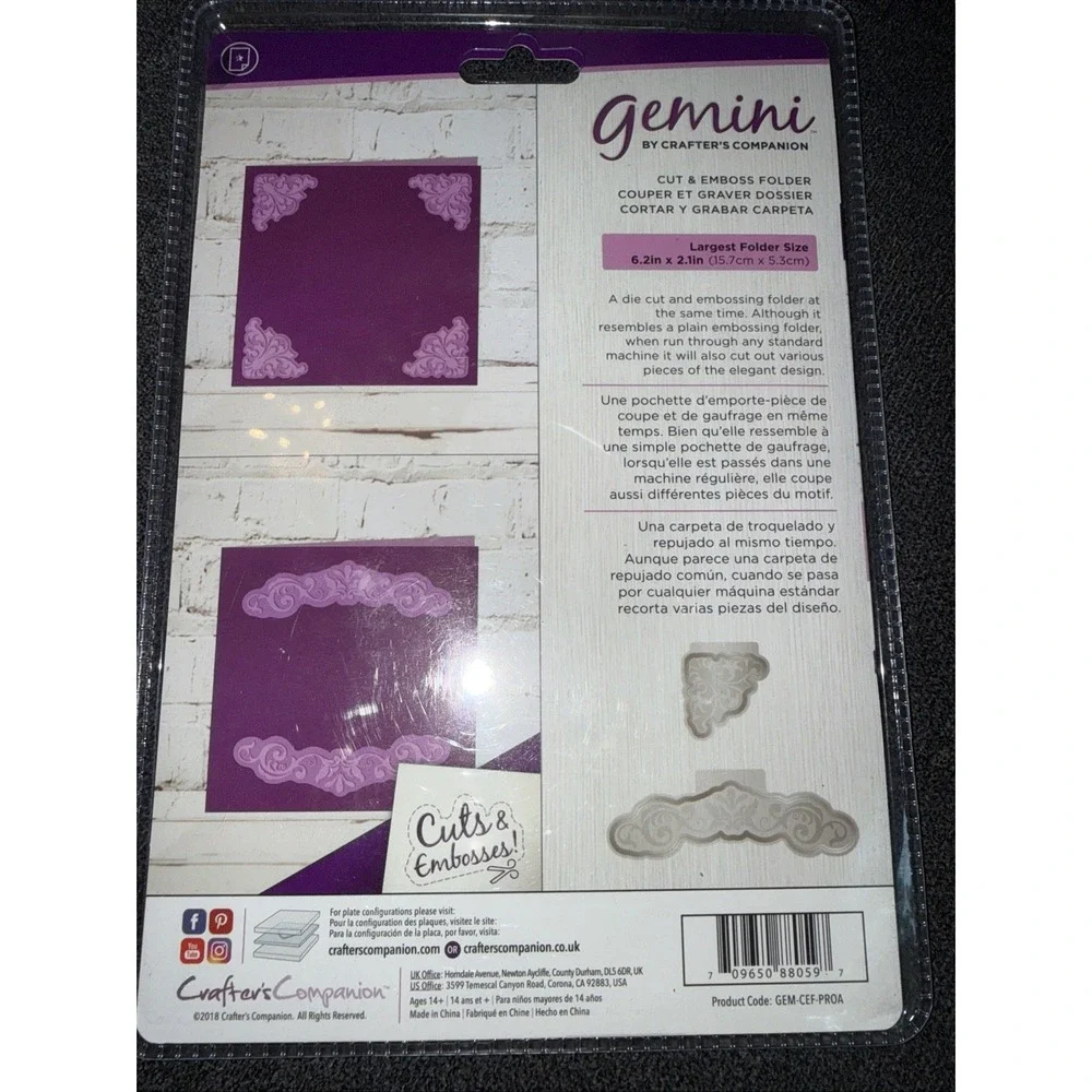 Provence Accessories Cut & Emboss Folder by Crafter's Companion Paper Craft 5x7